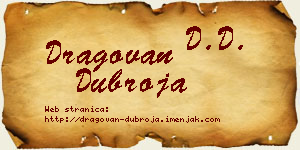 Dragovan Dubroja vizit kartica